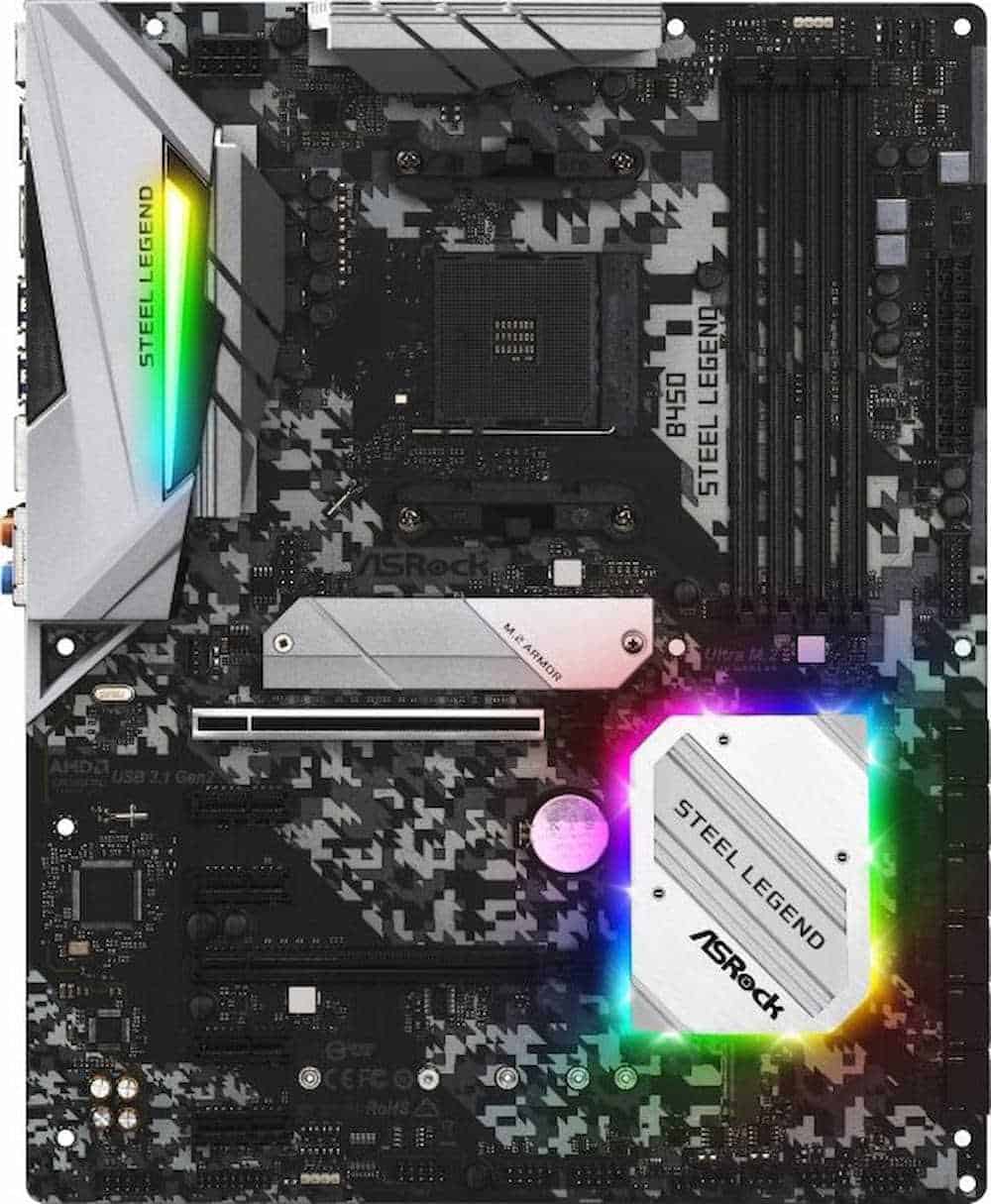ASRock B450 Steel Legend AM4 ATX HDMI DP DDR4 (90-MXBA00-A0UAYZ) thumbnail