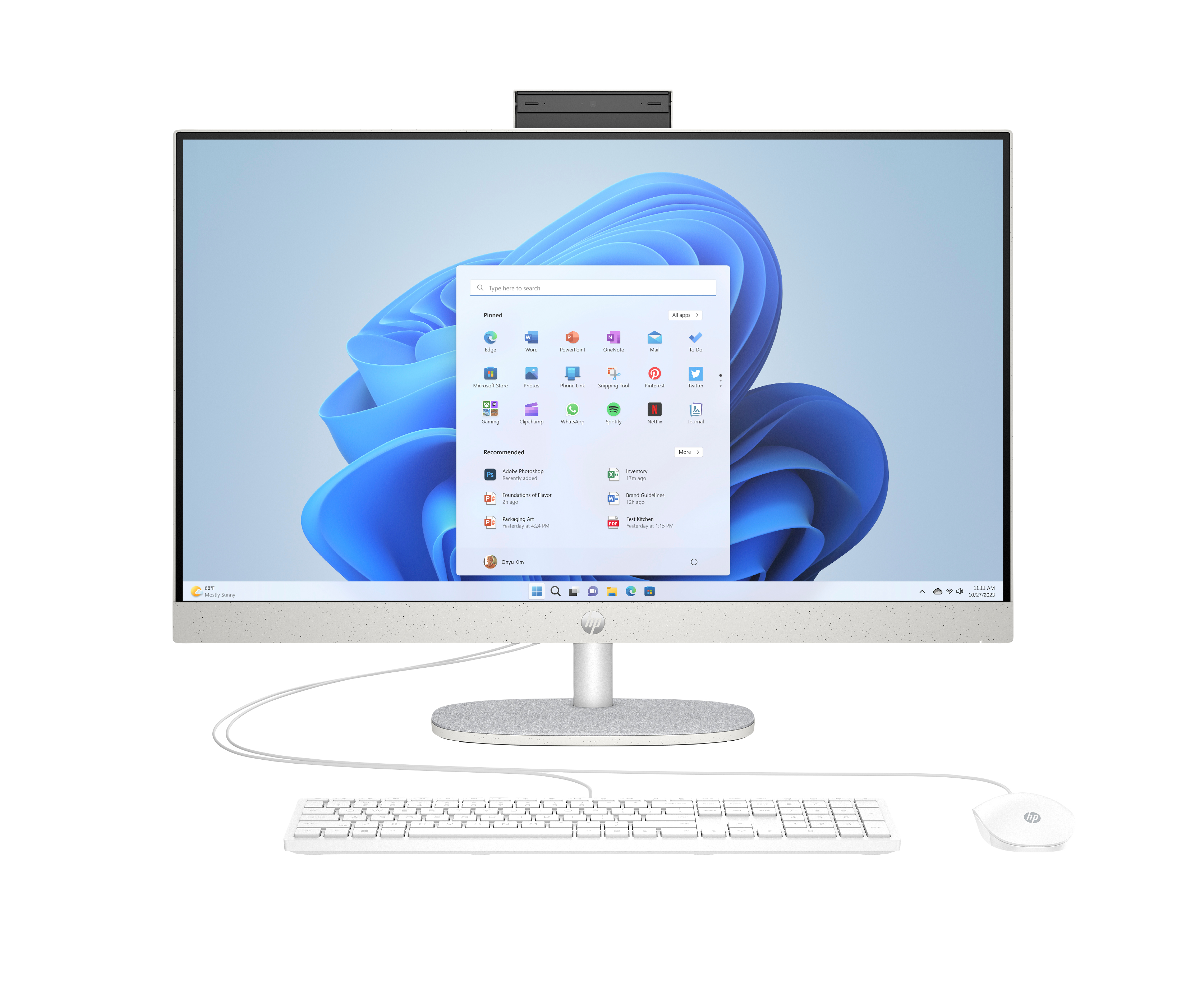 HP All-in-One 27-cr0071nd Intel Core i7-1355U 27inch FHD AG 16GB DDR4 512GB PCIe NVMe SSD W11H Shell White Intel® Core™ i7 68,6 cm (27") 1920 x 1080 Pixels Alles-in-één-pc DDR4-SDRAM Windows 11 Home Wi-Fi 6 (802.11ax) Wit (D18D3EA#ABH) thumbnail