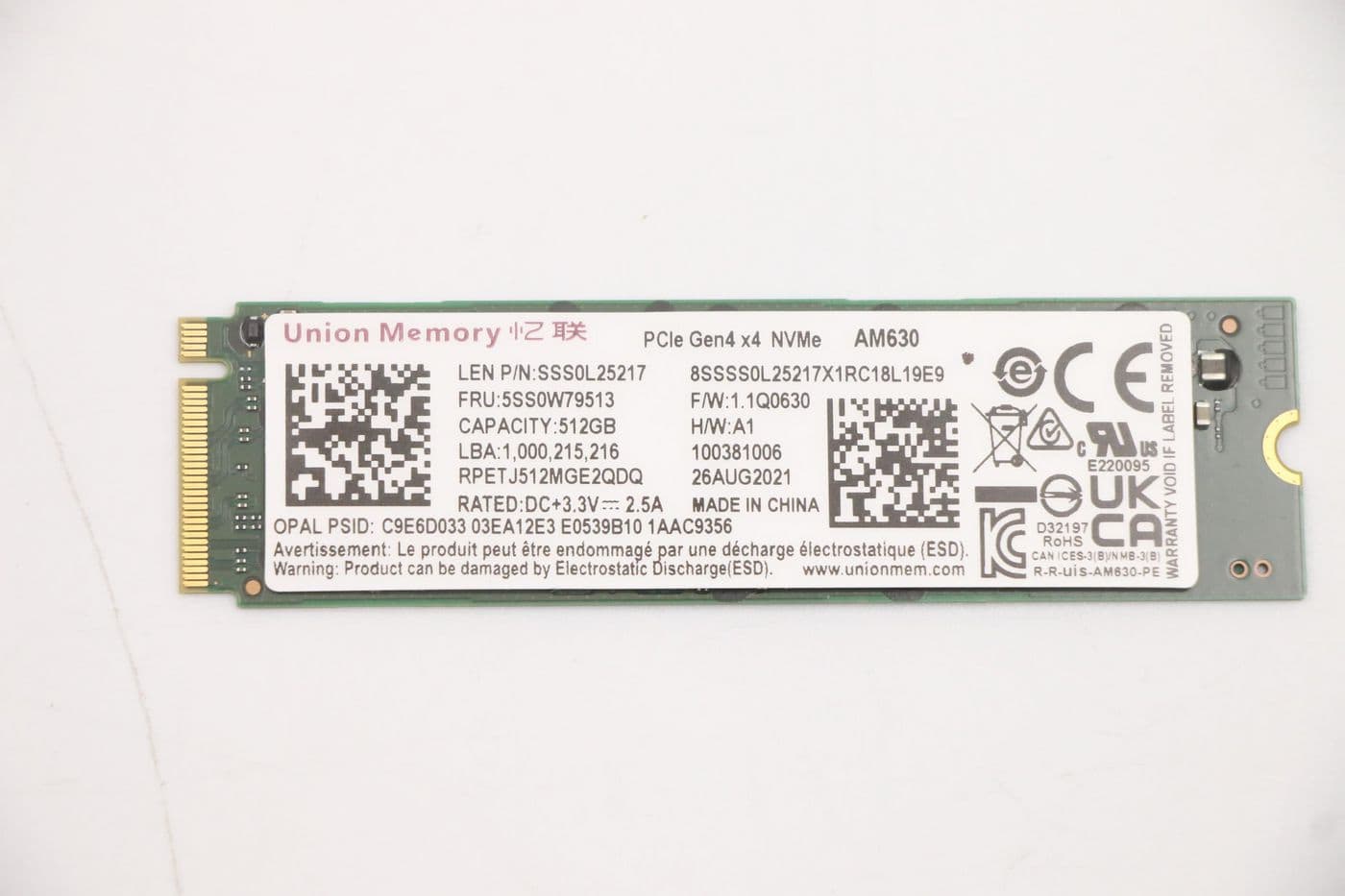 Lenovo SSDASM 512GM.22280PCIe4x4UMOPAL (5SS0W79513) (5SS0W79513) thumbnail