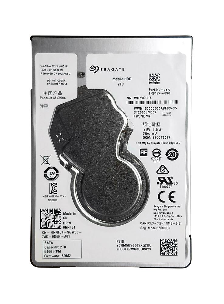 Dell Hard Disk Drive Dell 2TB 5.4K (NNFJ4-RFB) thumbnail