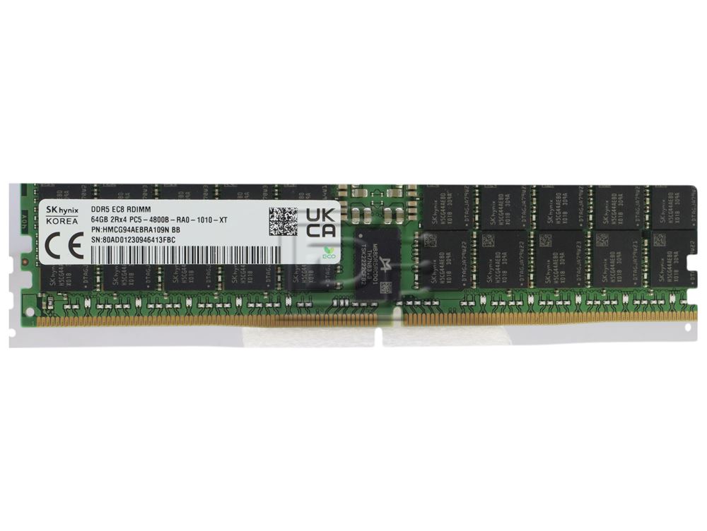 HYNIX 64GB (164GB) 2RX4 PC5-44800B-R DDR5-5600MHZ RDIMM (HMCG94AGBRA628N) thumbnail