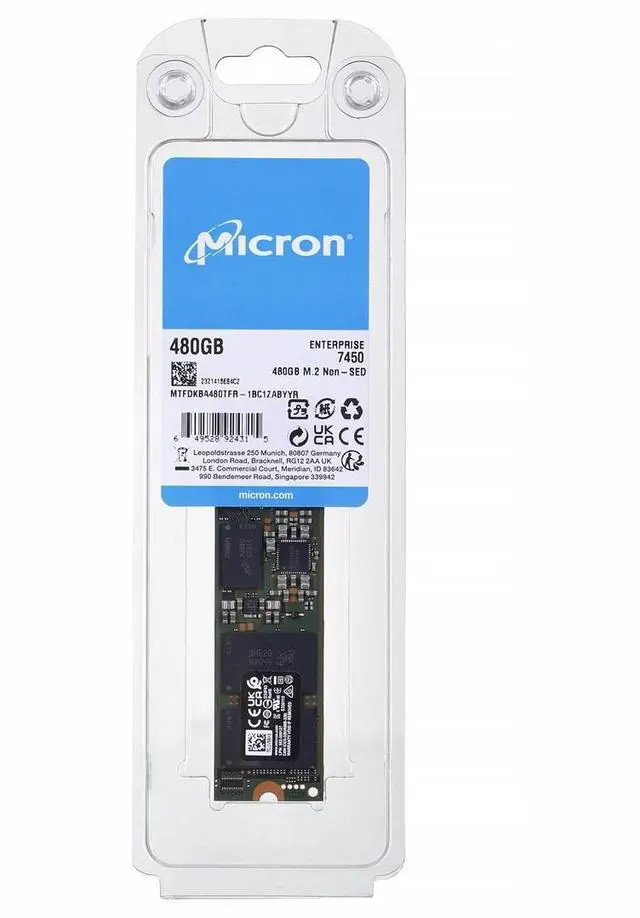 Intel 480GB SSD NVME M.2 PCIE 4.0 RI MTFDKBA480TFR 7450 PRO (MTFDKBA480TFR) thumbnail