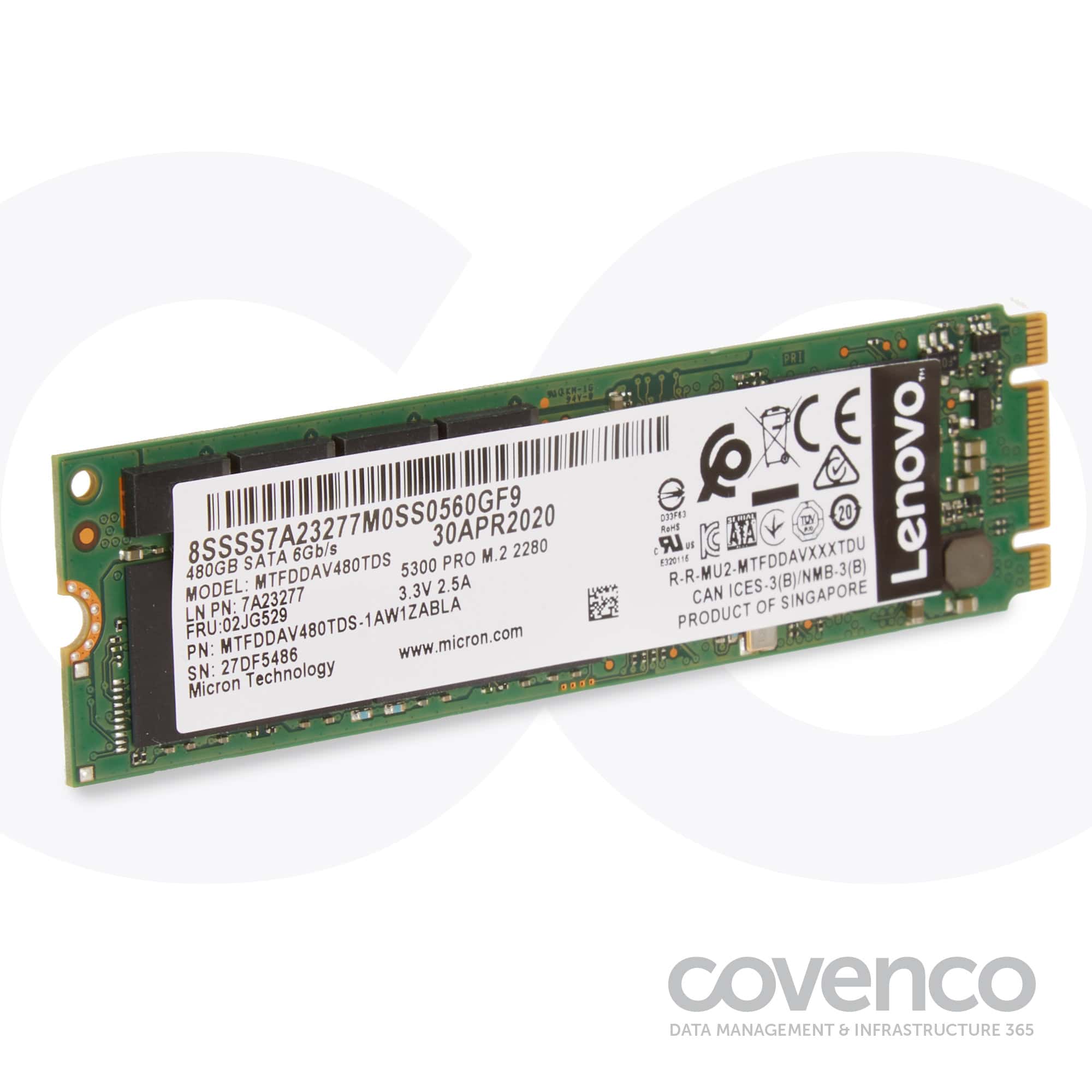 Lenovo SSD M.2 5300 480GB 6GB/S SATA (02JG529) thumbnail