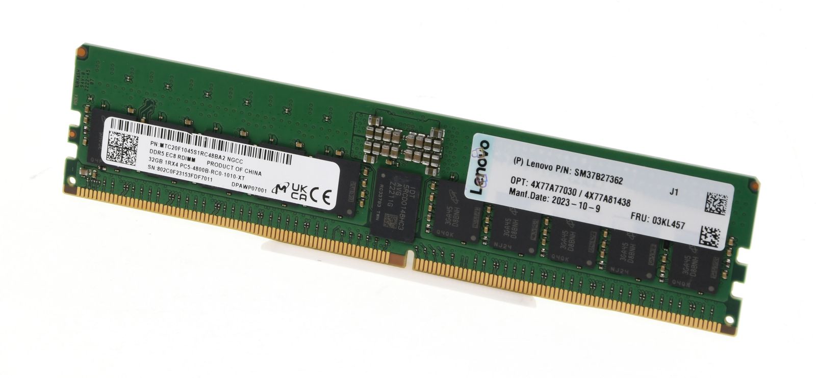LENOVO 32GB (132GB) 1RX4 PC5-51200B-R DDR5-6400MHZ RDIMM (03LC538) thumbnail