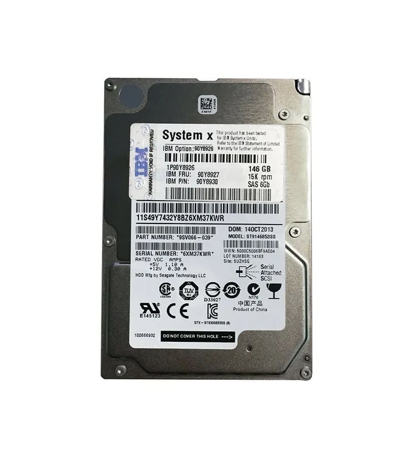 Lenovo IBM 146GB 2.5 SFF 15K 6GB/S HS SAS HD (90Y8927) thumbnail