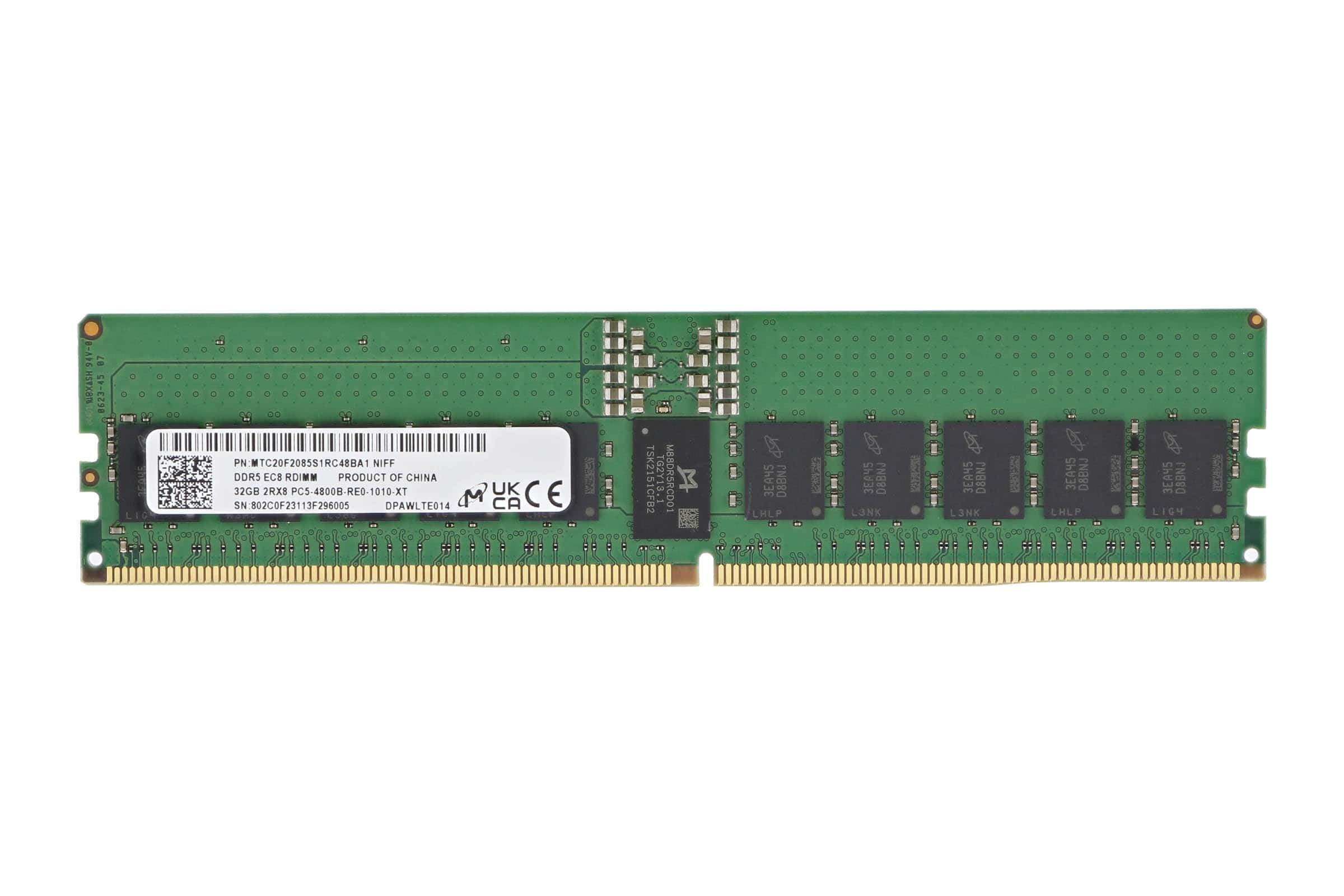 MICRON 32GB (1*32GB) 2RX8 PC5-38400B-R DDR5-4800MHZ RDIMM (MTC20F2085S1RC48BA1) thumbnail