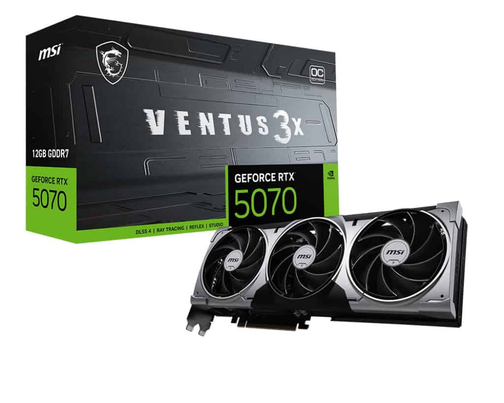 MSI VENTUS GeForce RTX 5070 12G 3X OC NVIDIA 12 GB GDDR7 (V532-001R) thumbnail