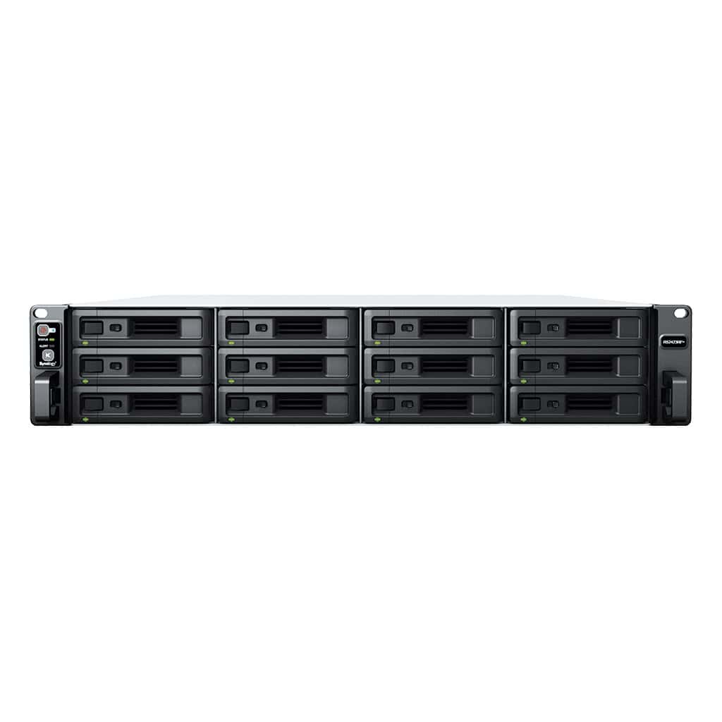 Synology RackStation RS2423+ NAS 12-Bay 0/12 2,5"/3,5" SATA HDD/SSD, 1x 10GbE + 2x GbE LAN, 2x USB 3.0, 1x PCIe 3.0 x8, 8GB RAM (ander aanzicht)