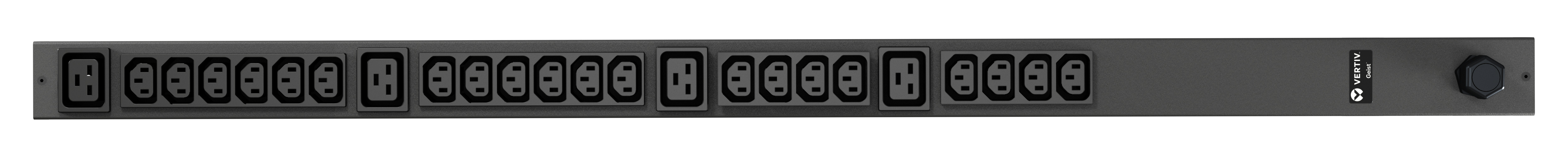 Vertiv Geist rPDU, basic, 0U, input IEC60309 230V 16A, outputs (20)C13 | (4)C19 energiedistributie 24 AC-uitgang(en) Zwart (VP7551) thumbnail