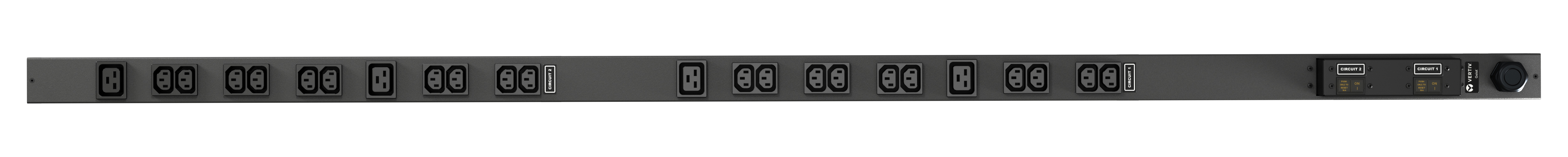 Vertiv Geist rPDU, basic, 0U, input IEC60309 230V 32A, outputs (20)C13 | (4)C19 energiedistributie 24 AC-uitgang(en) Zwart (VP7553) thumbnail