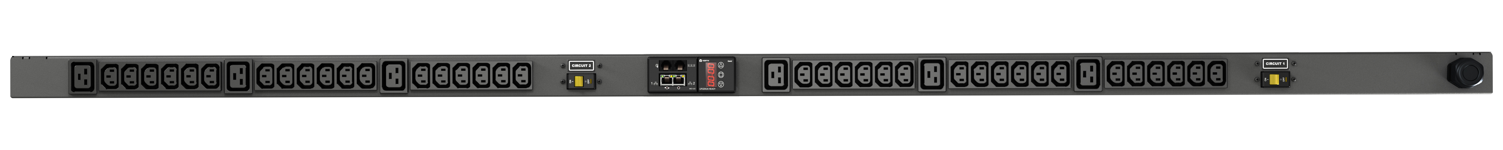 Vertiv Geist rPDU, monitored, 0U, input IEC60309 230V 32A, outputs (36)C13 | (6)C19 energiedistributie 42 AC-uitgang(en) Zwart (VP8853) thumbnail