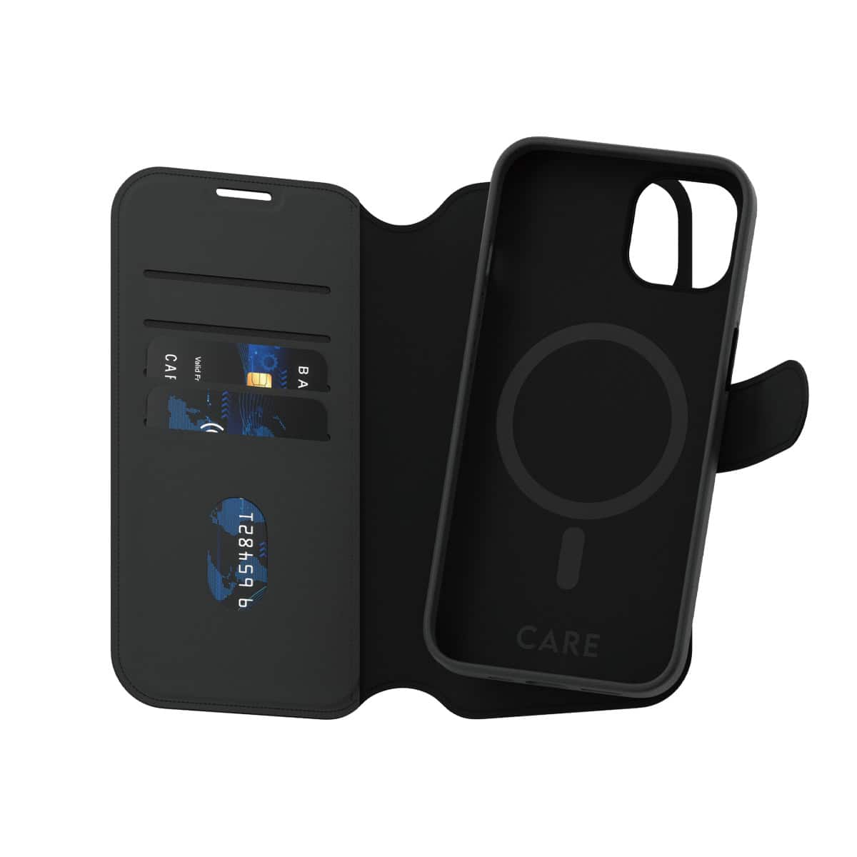PanzerGlass CARE™ by ® Tango 2-in-1 Wallet Case w. MagSafe iPhone 14 | 13 mobiele telefoon behuizingen Hoes Zwart (1160) thumbnail