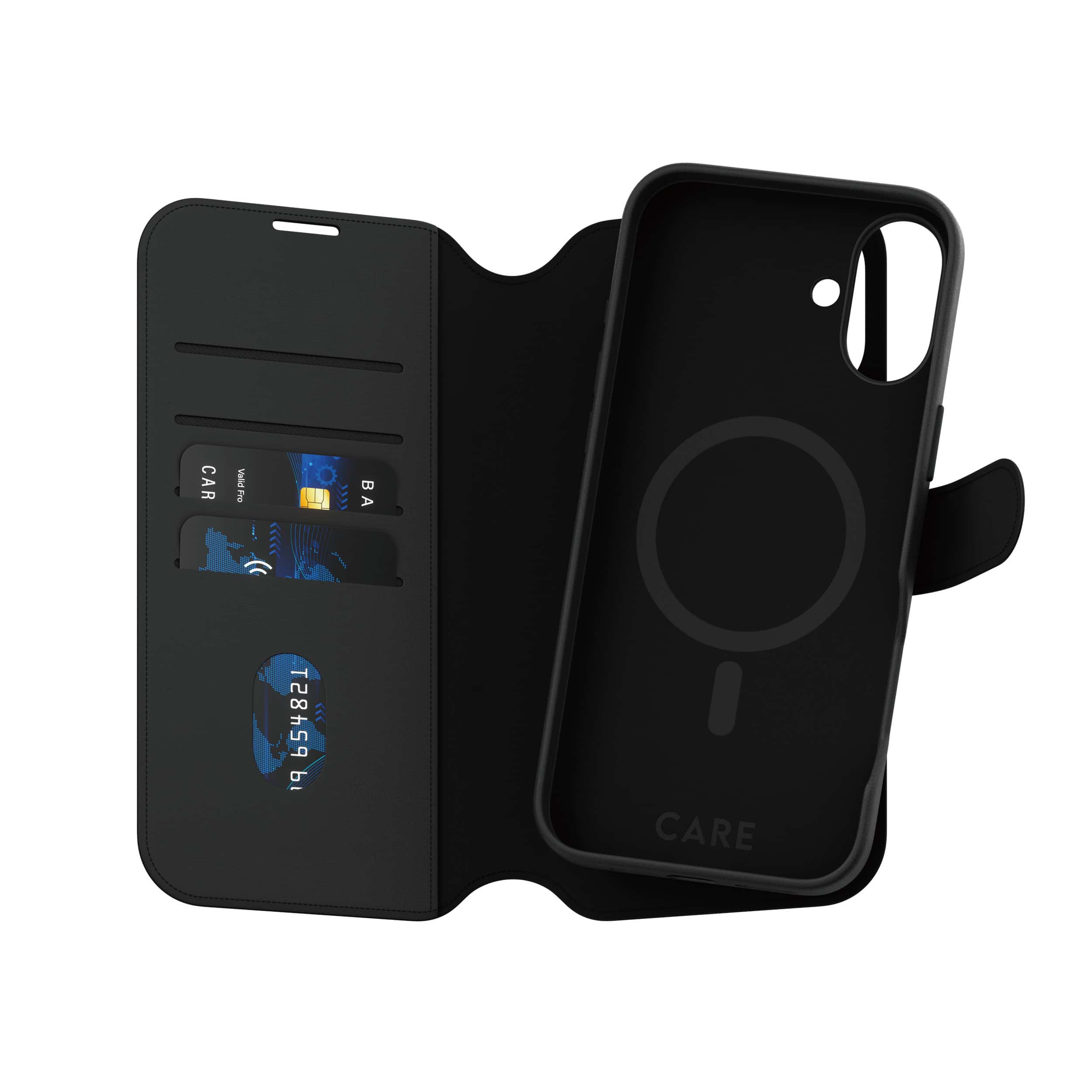 PanzerGlass CARE™ by ® Tango 2-in-1 Wallet Case w. MagSafe iPhone 16 Plus mobiele telefoon behuizingen Hoes Zwart (1331) thumbnail