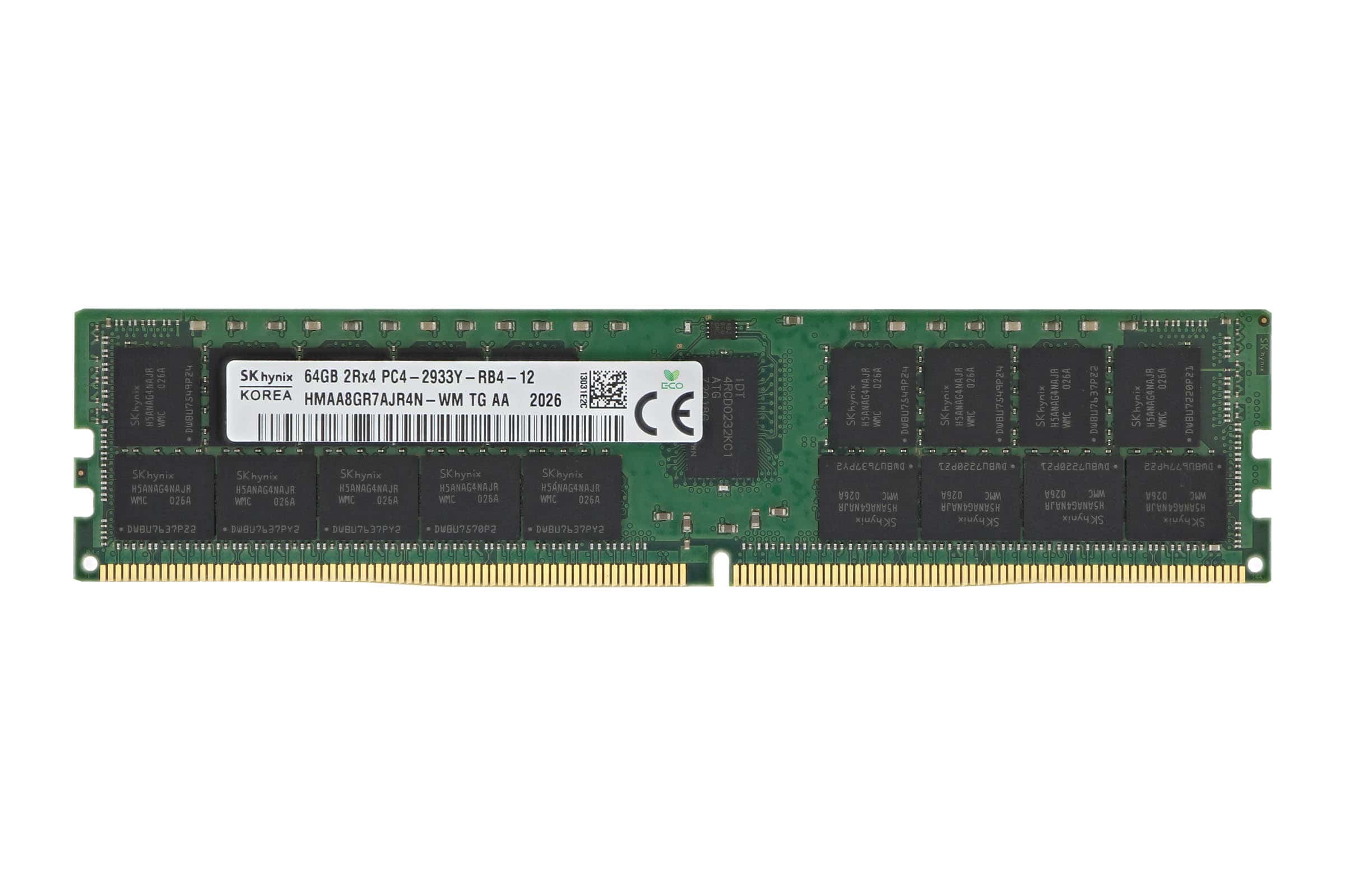 Dell 64gb Sk Hynix Ecc Registered Ddr4 Pc4-23400 1.2v 2rx4 (dual Rank) Cl21 Rdimm (HMAA8GR7AJR4N-WM) thumbnail
