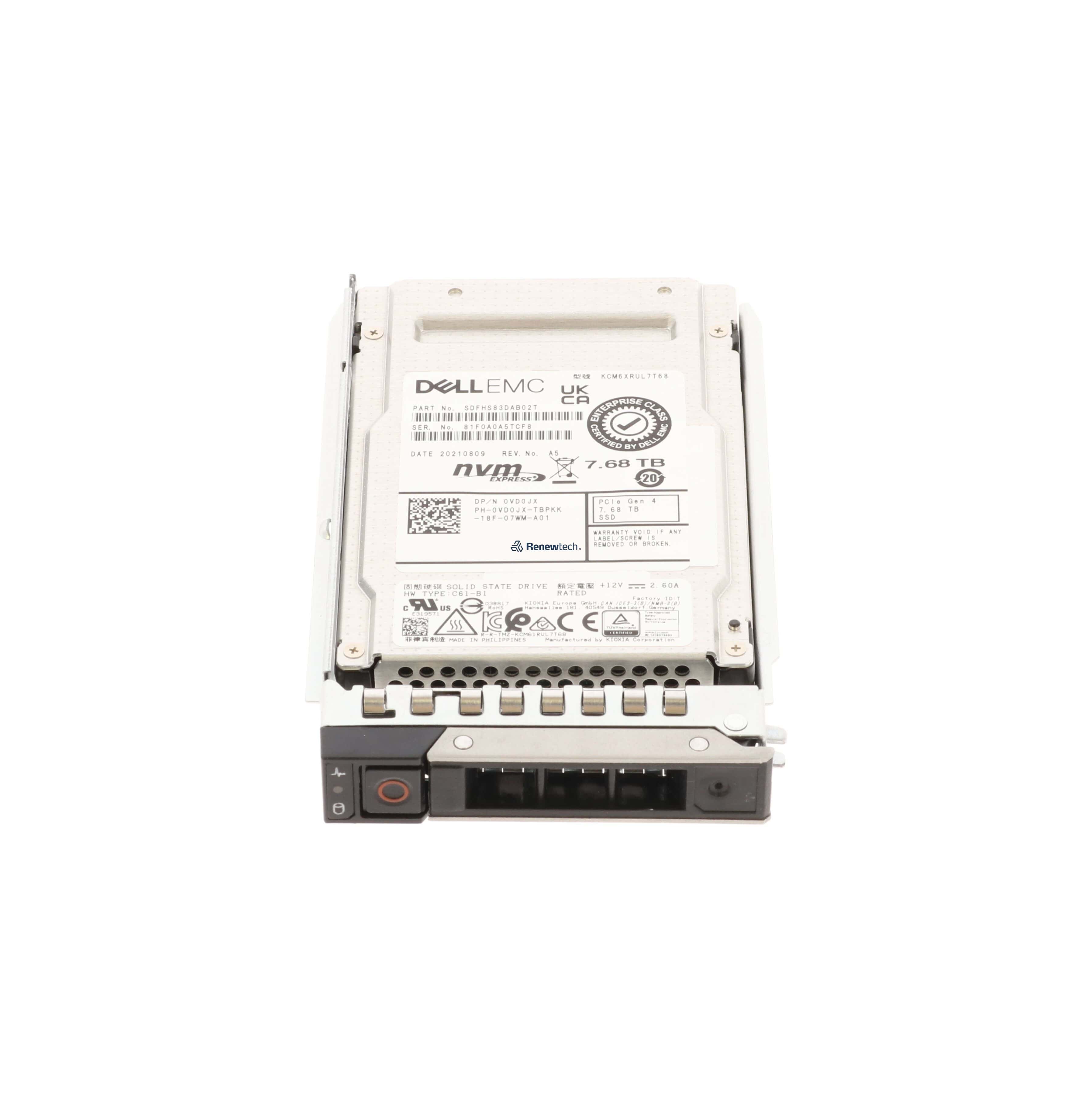 Dell 7.68TB SSD 2.5 NVMe PCI-E RI PM1733 (Y27TR) thumbnail