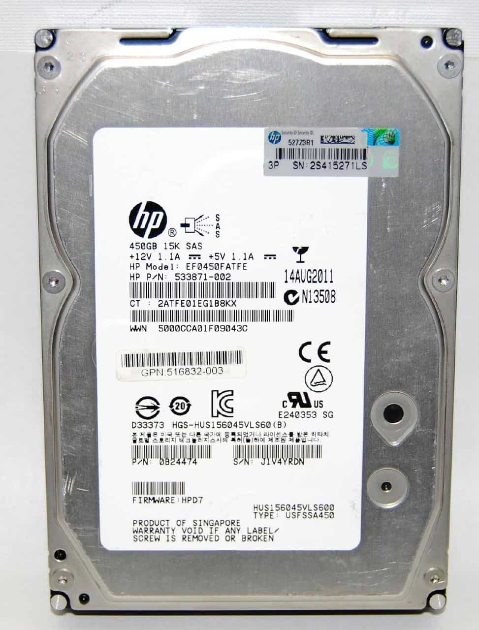 HP Hard Disk 450GB SAS hard (5712505239605-RFB) thumbnail
