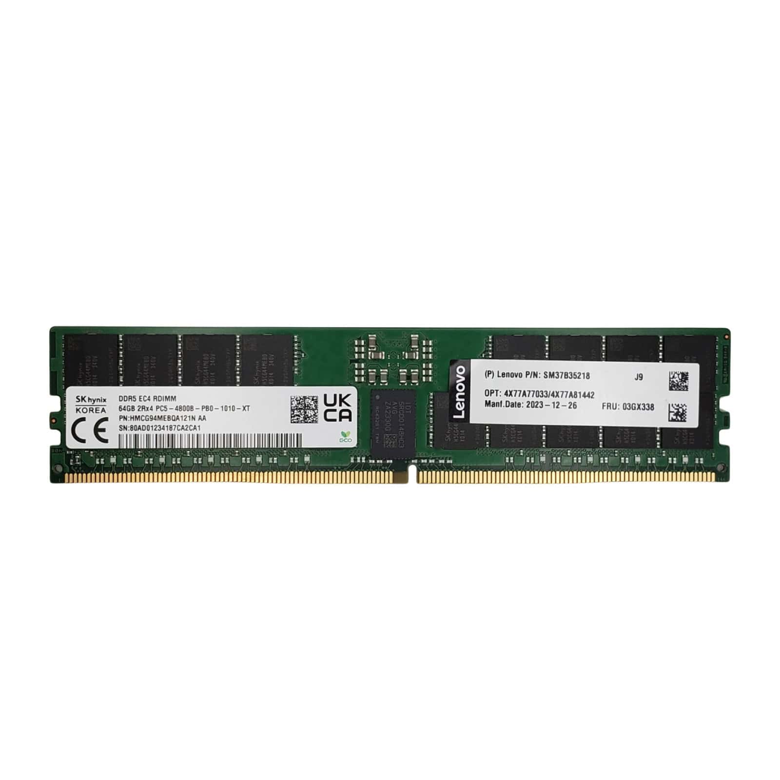 LENOVO 64GB (1*64GB) 2RX4 PC5-38400B-R DDR5-4800MHZ RDIMM (03GX388) thumbnail