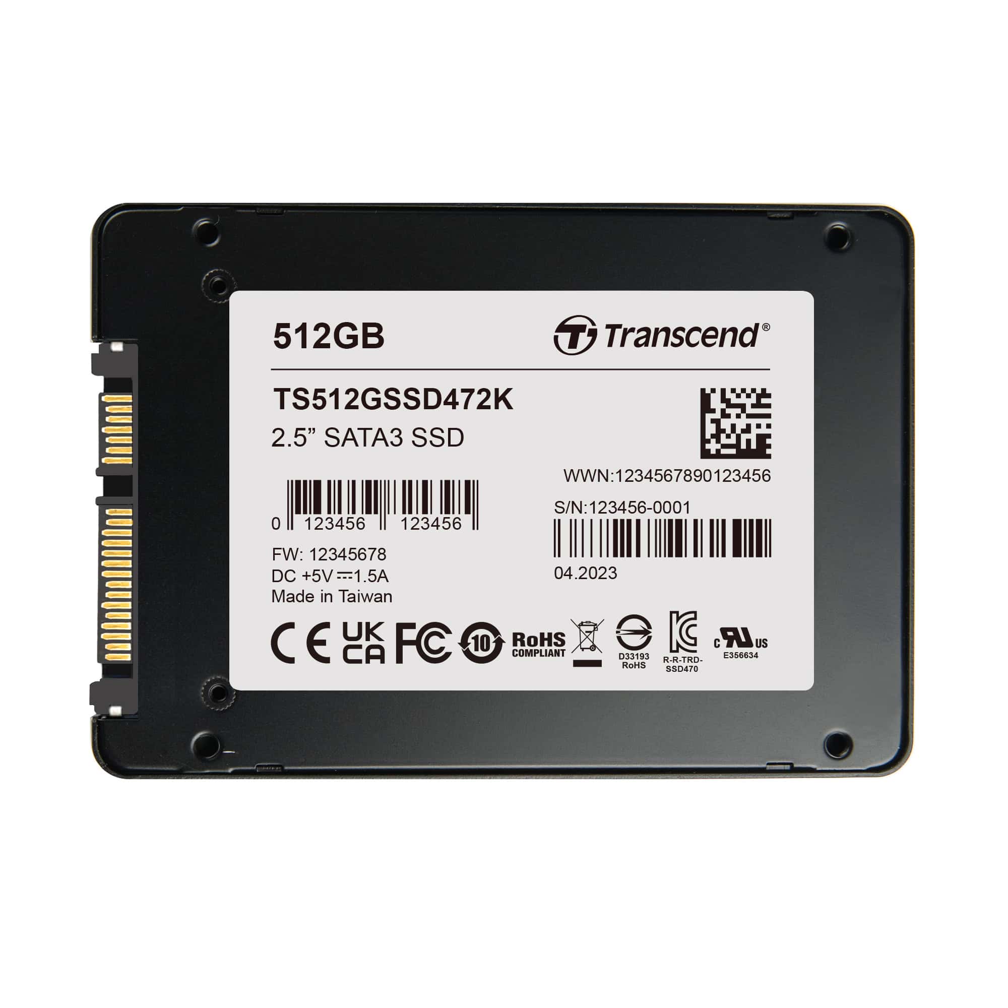 Transcend 512 GB Interne SSD TS512GSSD472K-VS1 (TS512GSSD472K-VS1) (TS512GSSD472K-VS1) thumbnail