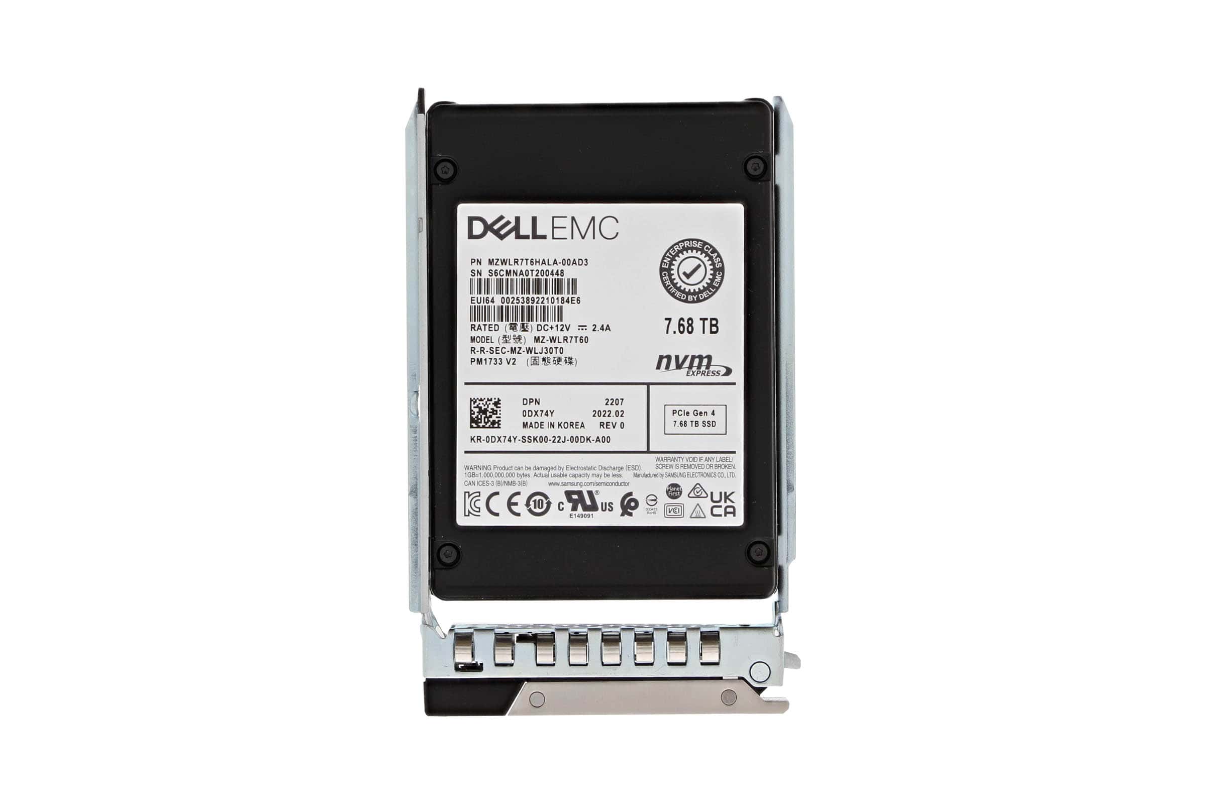 Dell SSDR,NVRII,7.68,U.2,PM1733,V2 (DX74Y-RFB) thumbnail