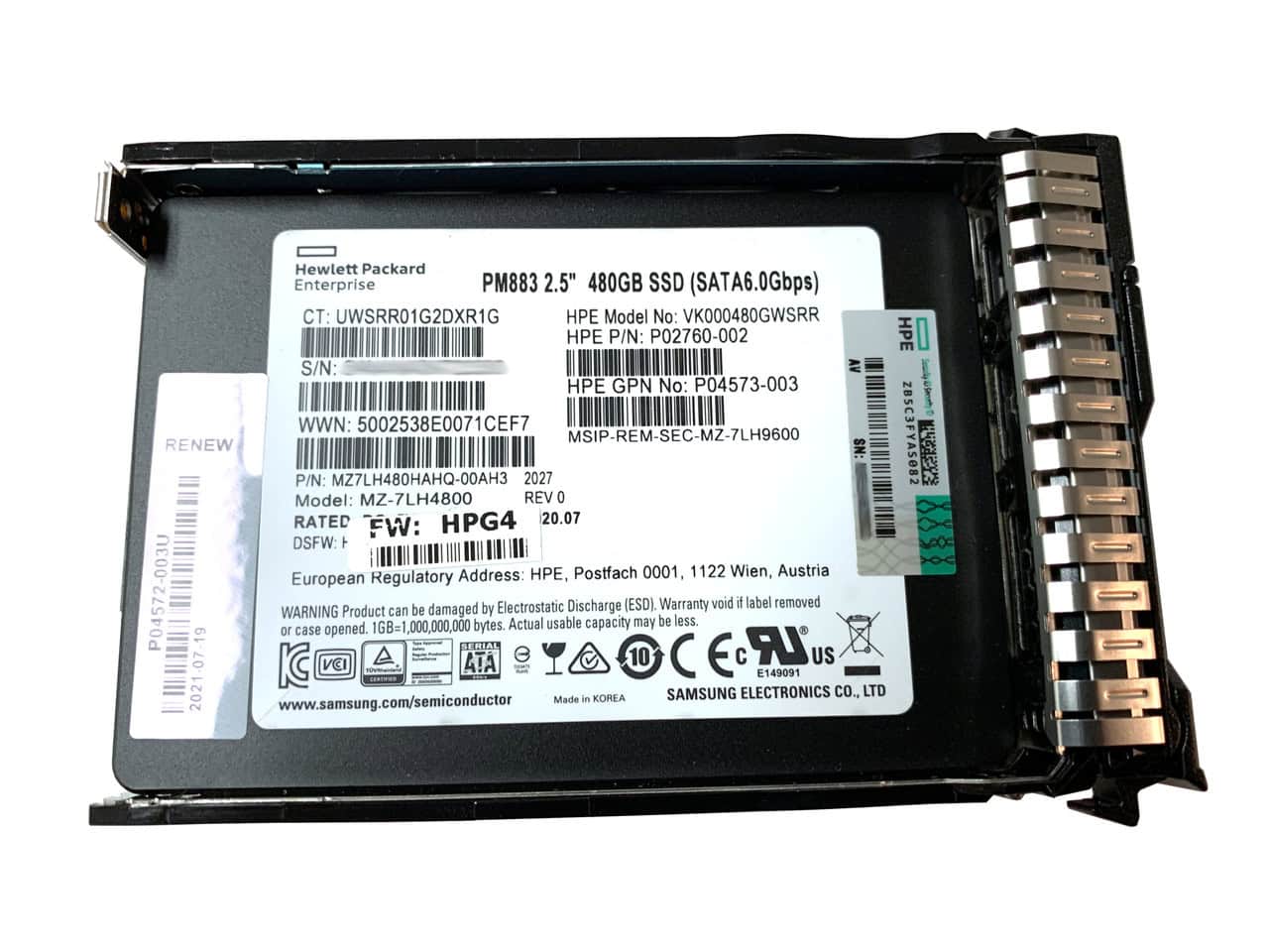 HP 480GB SSD Hot swap (P04560-B21) thumbnail