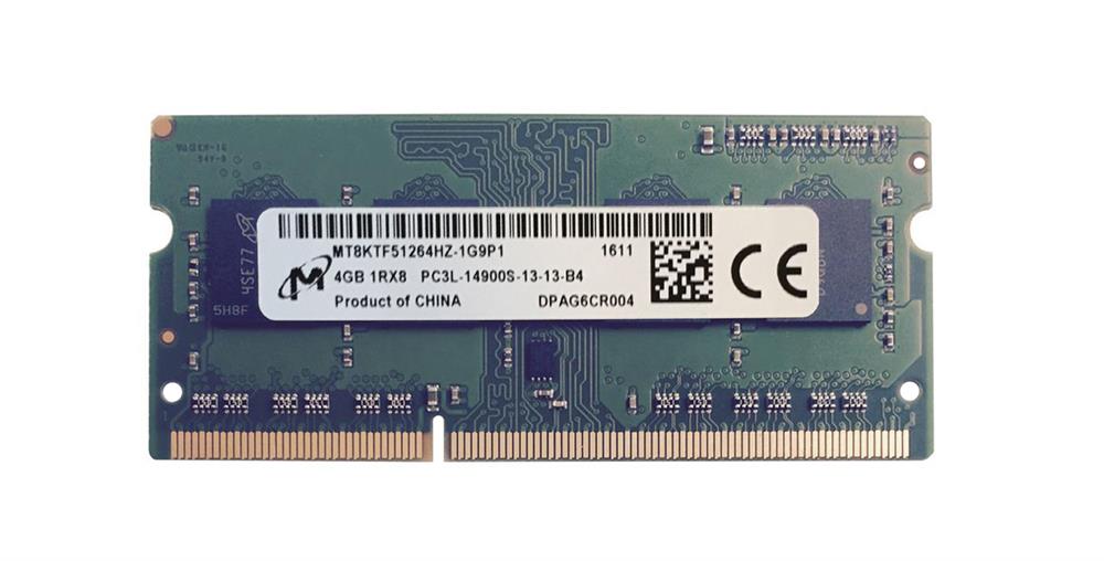 MICRON 4GB (1*4GB) 1RX8 PC3L-14900S DDR3-1866MHZ SODIMM (MT8KTF51264HZ-1G9) thumbnail