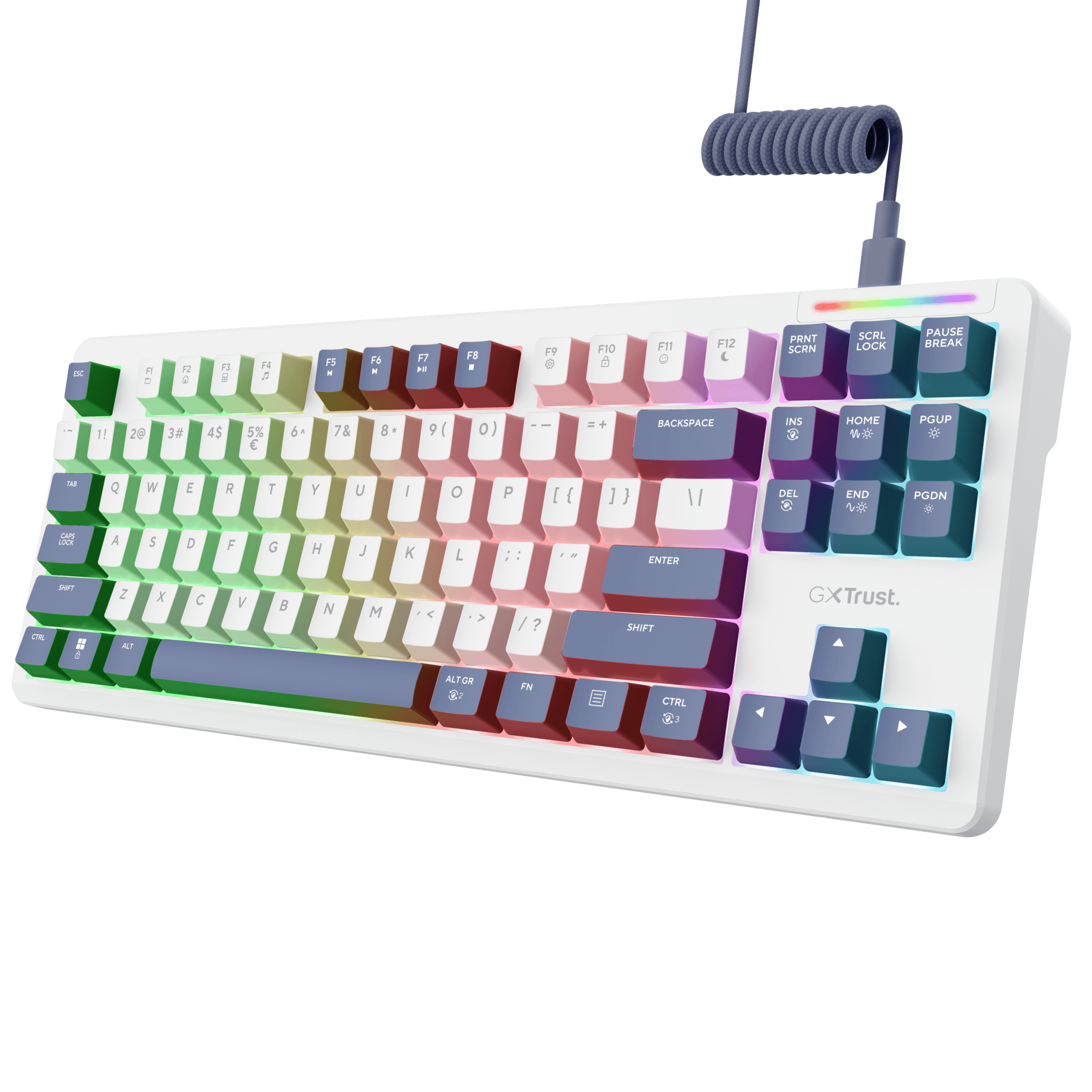 Trust GXT873 ACIRA TRI WRLS KEYBD WHT US (26052) thumbnail
