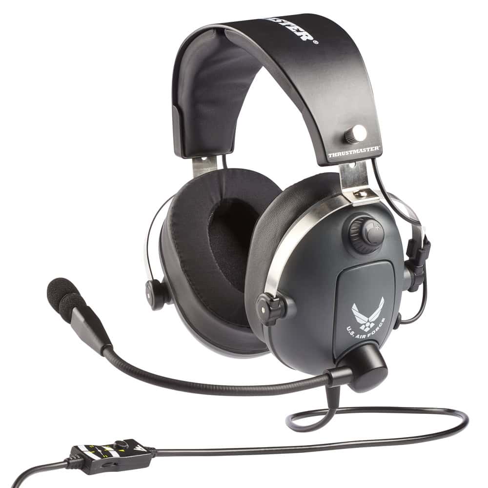 Thrustmaster T.Flight U.S. Air Force Hoofdtelefoons Bedraad Hoofdband Luchtvaart/Luchtverkeersleiding Zwart, Grijs (4060196) thumbnail