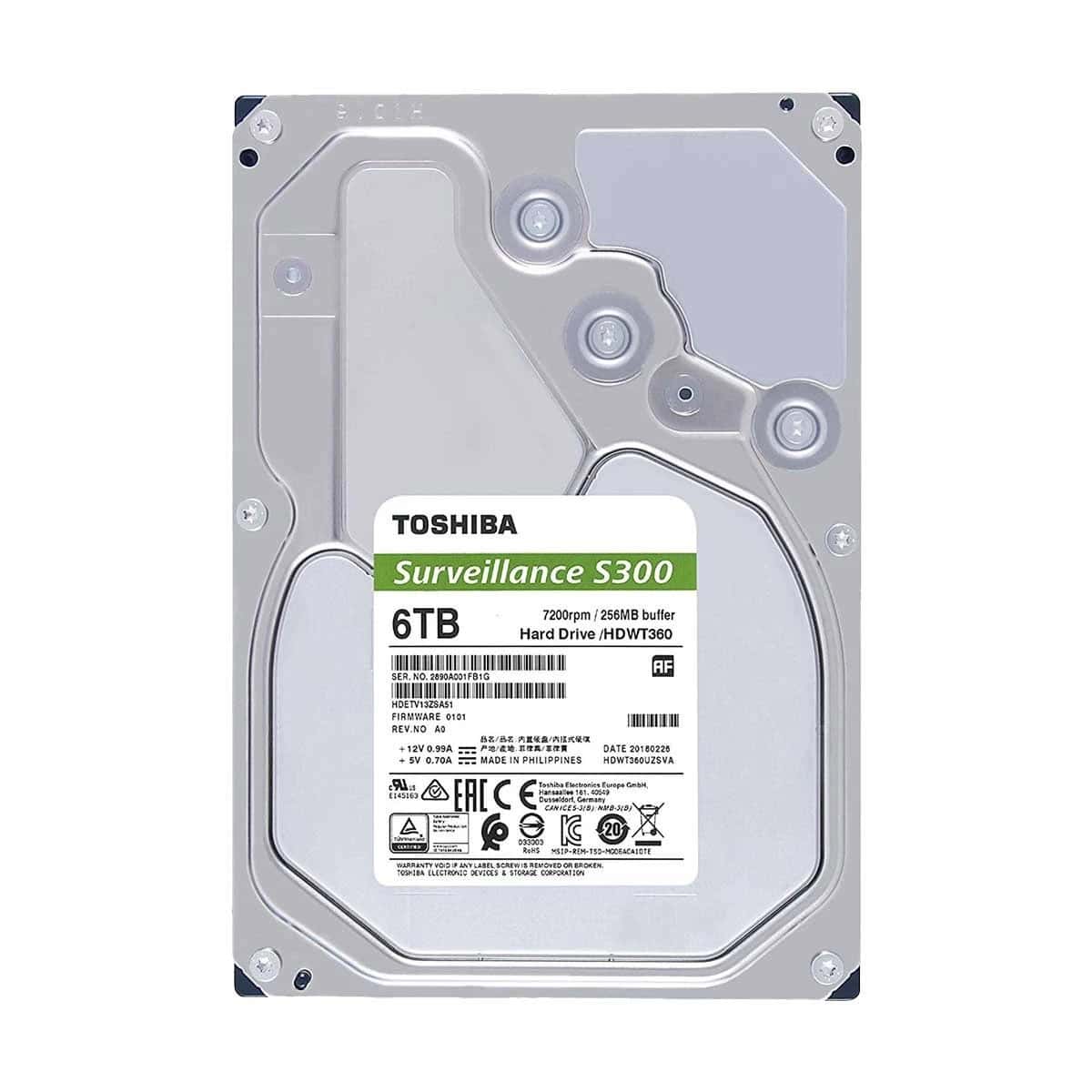 Toshiba HD 3,5 SATAIII 6TB S300 Surveillance Green 7200rpm 256MB (HDWT360UZSVA) (HDWT360UZSVA) thumbnail