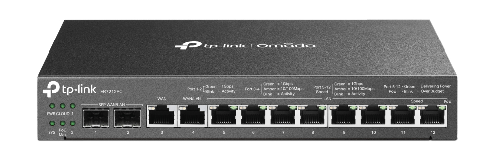 TP-Link Omada ER7212PC bedrade router Gigabit Ethernet Zwart (ER7212PC) thumbnail