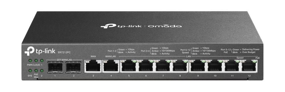 TP-Link ER7212PC bedrade router Gigabit Ethernet Zwart (ER7212PC) thumbnail