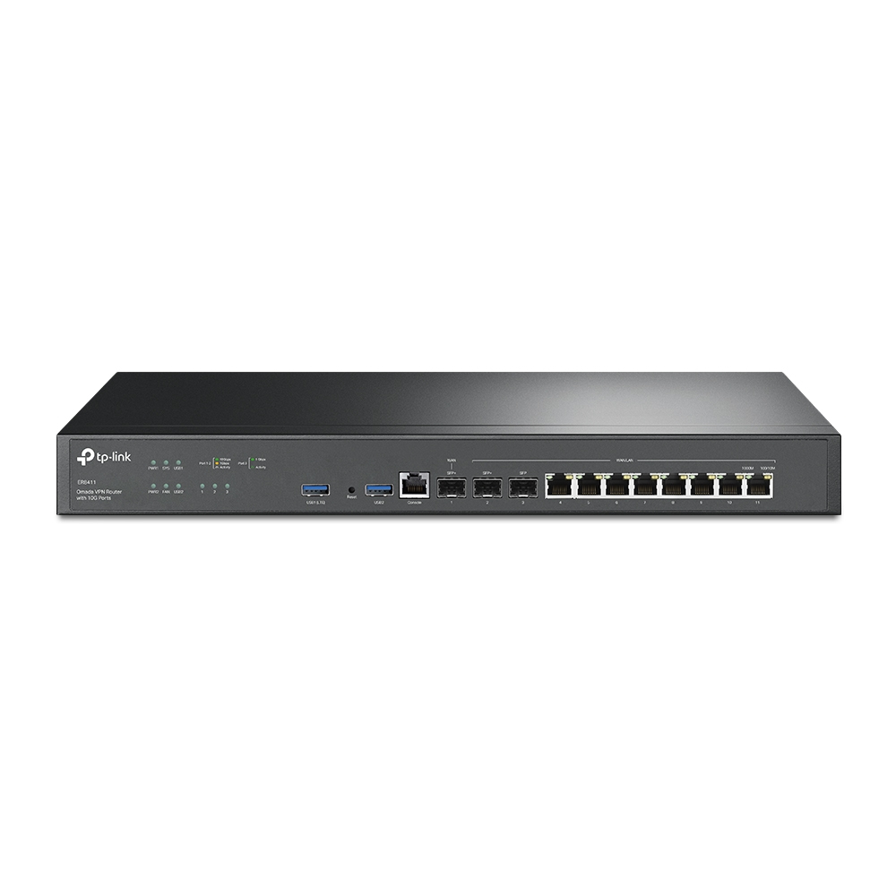 TP-Link Omada ER8411 bedrade router Gigabit Ethernet Zwart (ER8411) thumbnail
