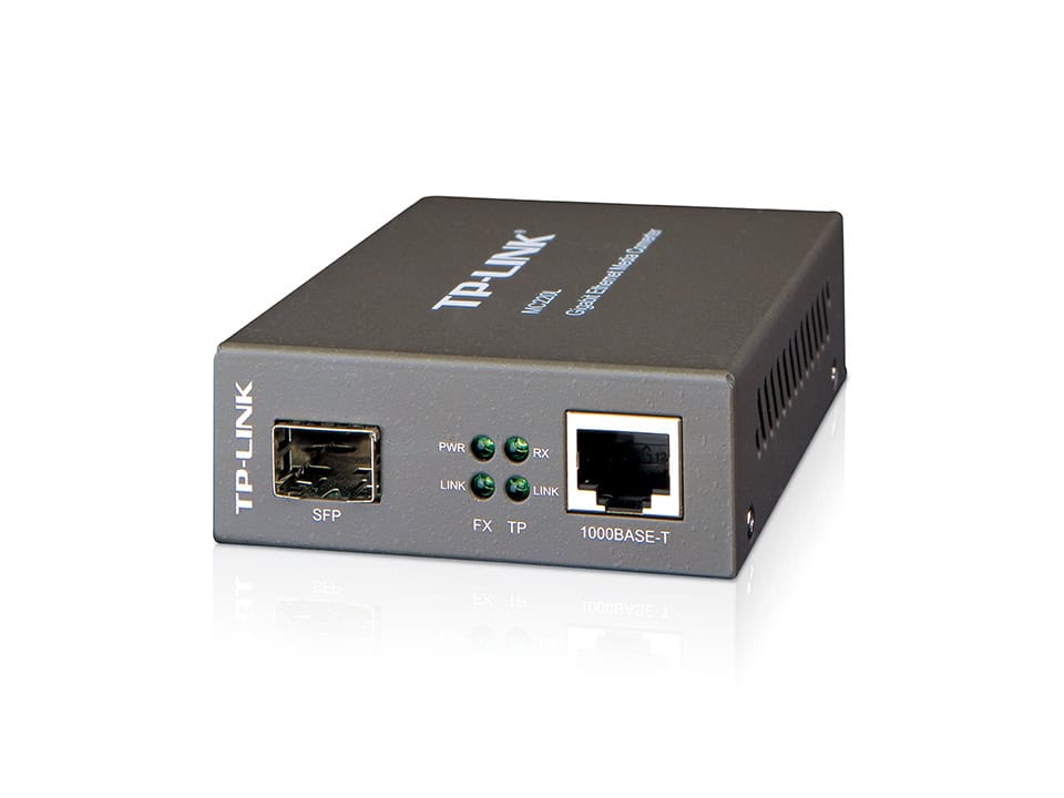 TP-Link MC220L netwerk media converter 1000 Mbit/s Multimode, Single-mode Zwart (MC220L) thumbnail