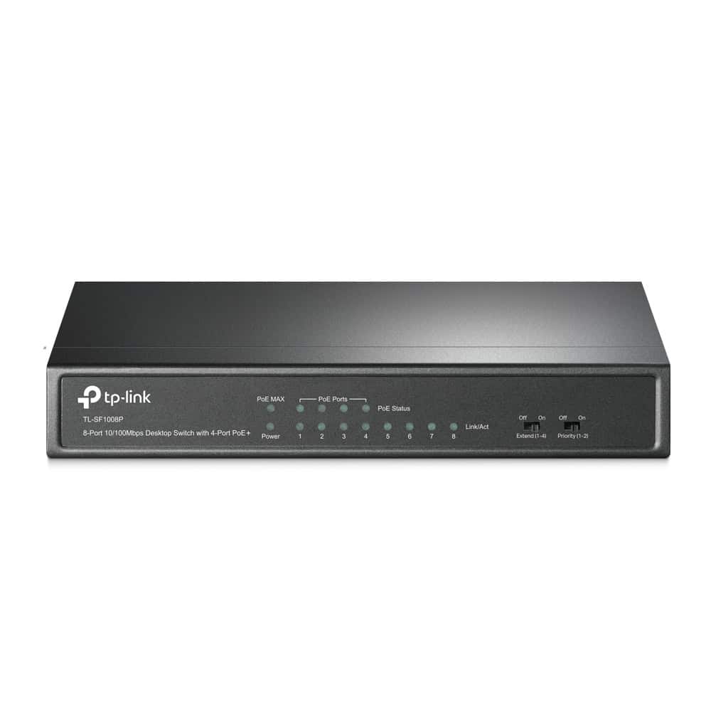 TP-Link TL-SF1008P Unmanaged Fast Ethernet (10/100) Power over Ethernet (PoE) Zwart (TL-SF1008P) thumbnail