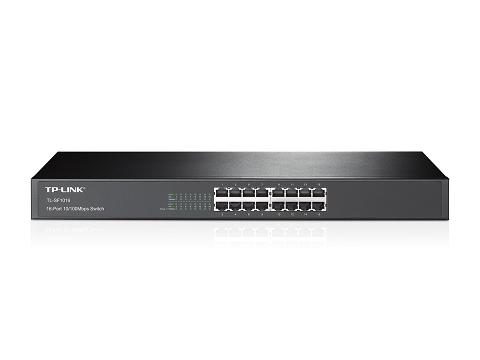 TP-Link TL-SF1016 netwerk-switch Unmanaged Fast Ethernet (10/100) 1U Zwart (TL-SF1016 V12.0) thumbnail