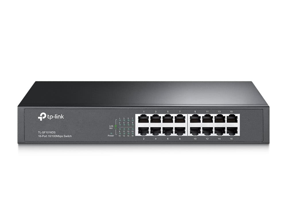 TP-Link TL-SF1016DS netwerk-switch Unmanaged Fast Ethernet (10/100) 1U Zwart (TL-SF1016DS) thumbnail