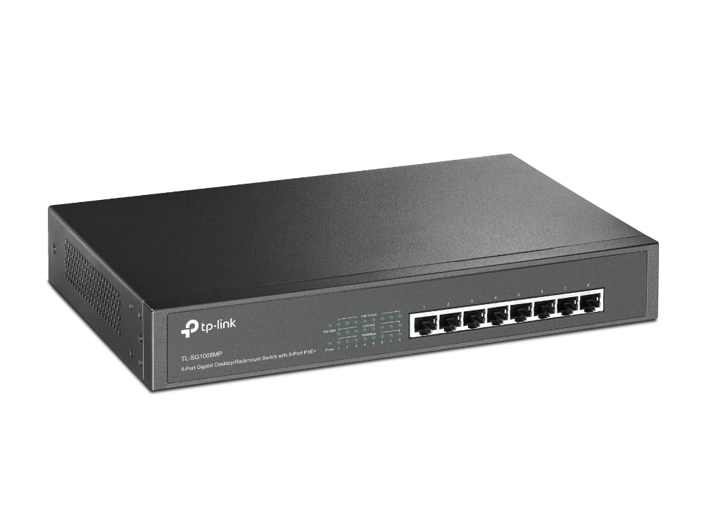 TP-Link TL-SG1008MP Unmanaged Gigabit Ethernet (10/100/1000) Power over Ethernet (PoE) 1U Zwart (TL-SG1008MP) thumbnail