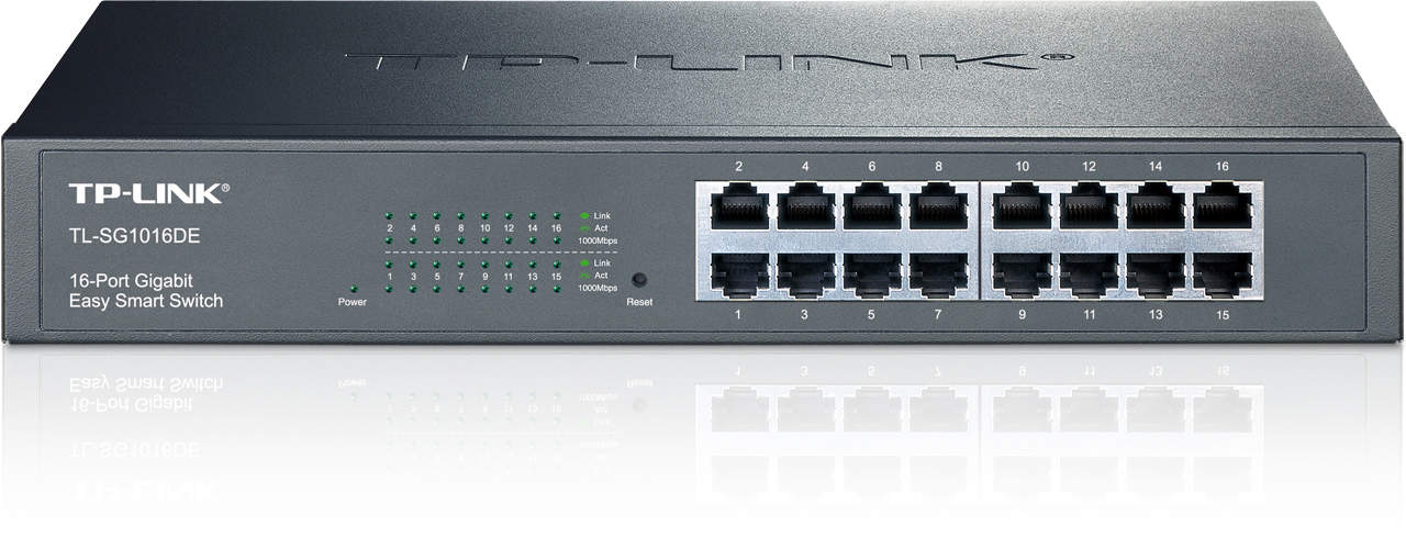 TP-Link TL-SG1016DE Managed L2 Gigabit Ethernet (10/100/1000) 1U Zwart (TL-SG1016DE) thumbnail