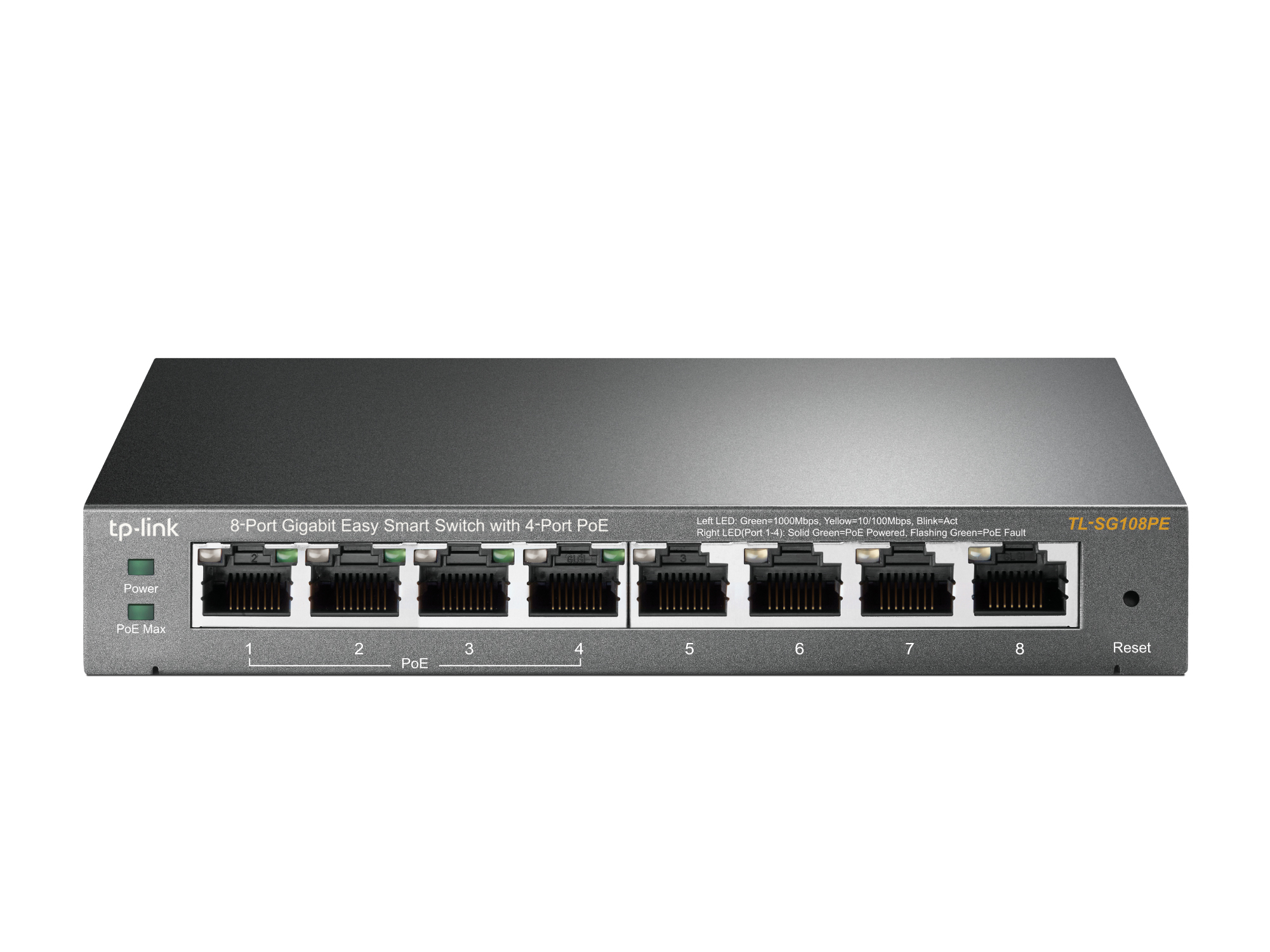 TP-Link TL-SG108PE Managed L2 Gigabit Ethernet (10/100/1000) Power over Ethernet (PoE) Zwart (TL-SG108PE) thumbnail