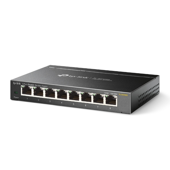 TP-Link Omada TL-SG108S netwerk-switch Unmanaged Gigabit Ethernet (10/100/1000) Zwart (TL-SG108S) thumbnail
