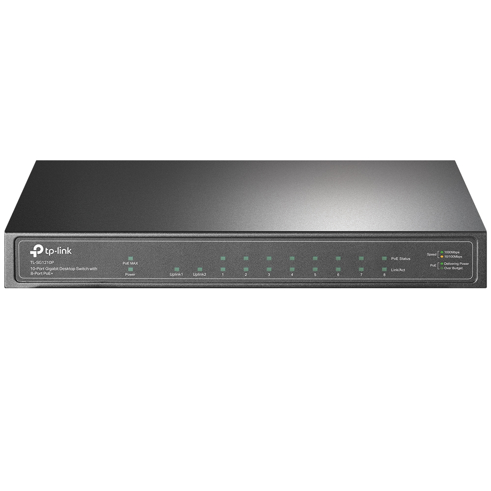 TP-Link TL-SG1210P netwerk-switch Unmanaged Gigabit Ethernet (10/100/1000) Power over Ethernet (PoE) Grijs (TL-SG1210P) thumbnail