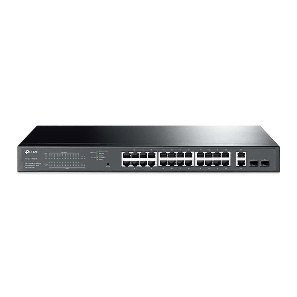TP-Link TL-SG1428PE netwerk-switch Managed L2 Gigabit Ethernet (10/100/1000) Power over Ethernet (PoE) 1U Zwart (TL-SG1428PE) thumbnail TP-Link TL-SG1428PE netwerk-switch Managed L2 Gigabit Ethernet (10/100/1000) Power over Ethernet (PoE) 1U Zwart (TL-SG1428PE) thumbnail