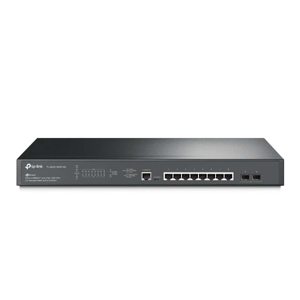 TP-Link TL-SG3210XHP-M2 netwerk-switch Managed L2/L3 2.5G Ethernet (100/1000/2500) Power over Ethernet (PoE) 1U Zwart (TL-SG3210XHP-M2) thumbnail TP-Link TL-SG3210XHP-M2 netwerk-switch Managed L2/L3 2.5G Ethernet (100/1000/2500) Power over Ethernet (PoE) 1U Zwart (TL-SG3210XHP-M2) thumbnail