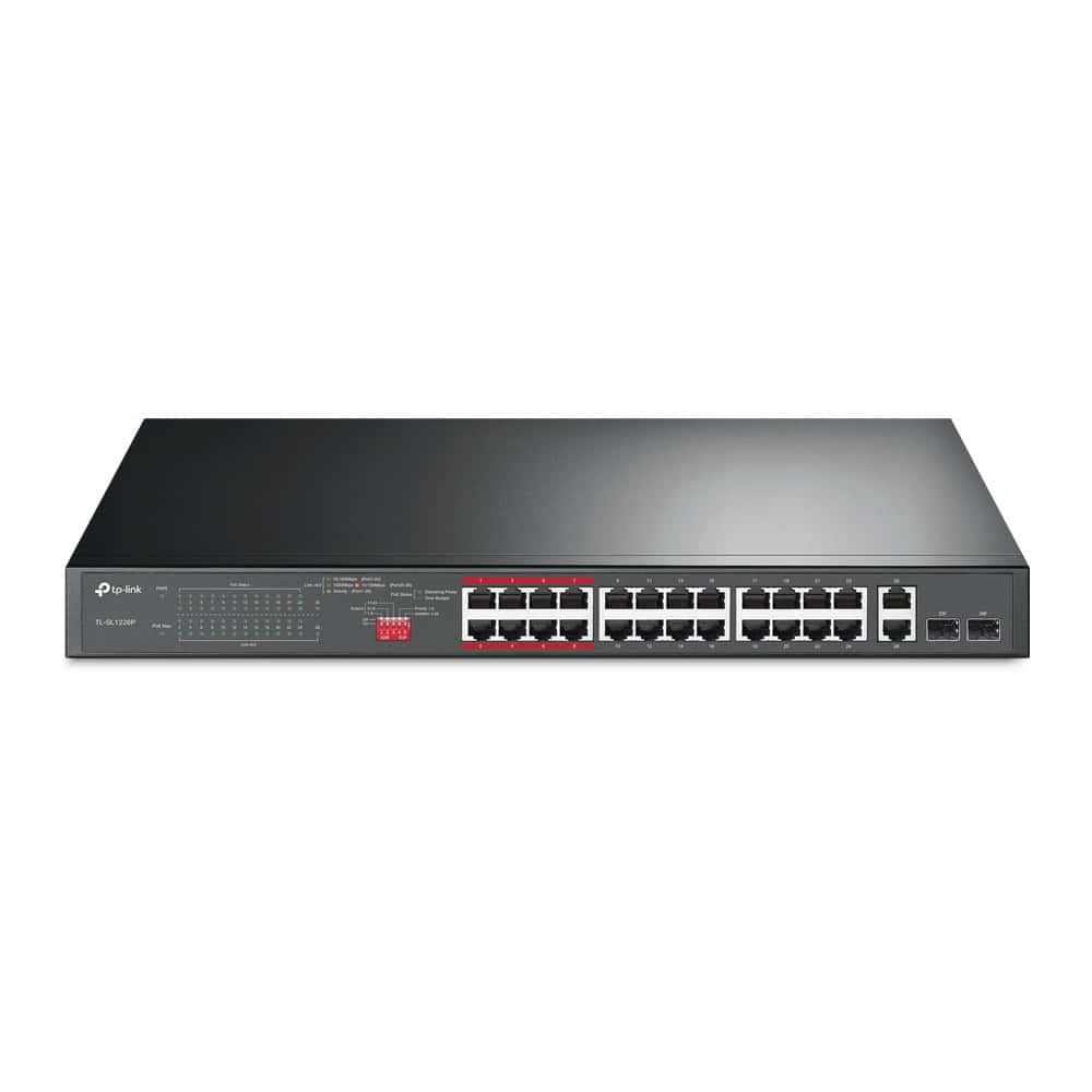TP-Link TL-SL1226P netwerk-switch Unmanaged Gigabit Ethernet (10/100/1000) Power over Ethernet (PoE) 1U Grijs (TL-SL1226P) thumbnail