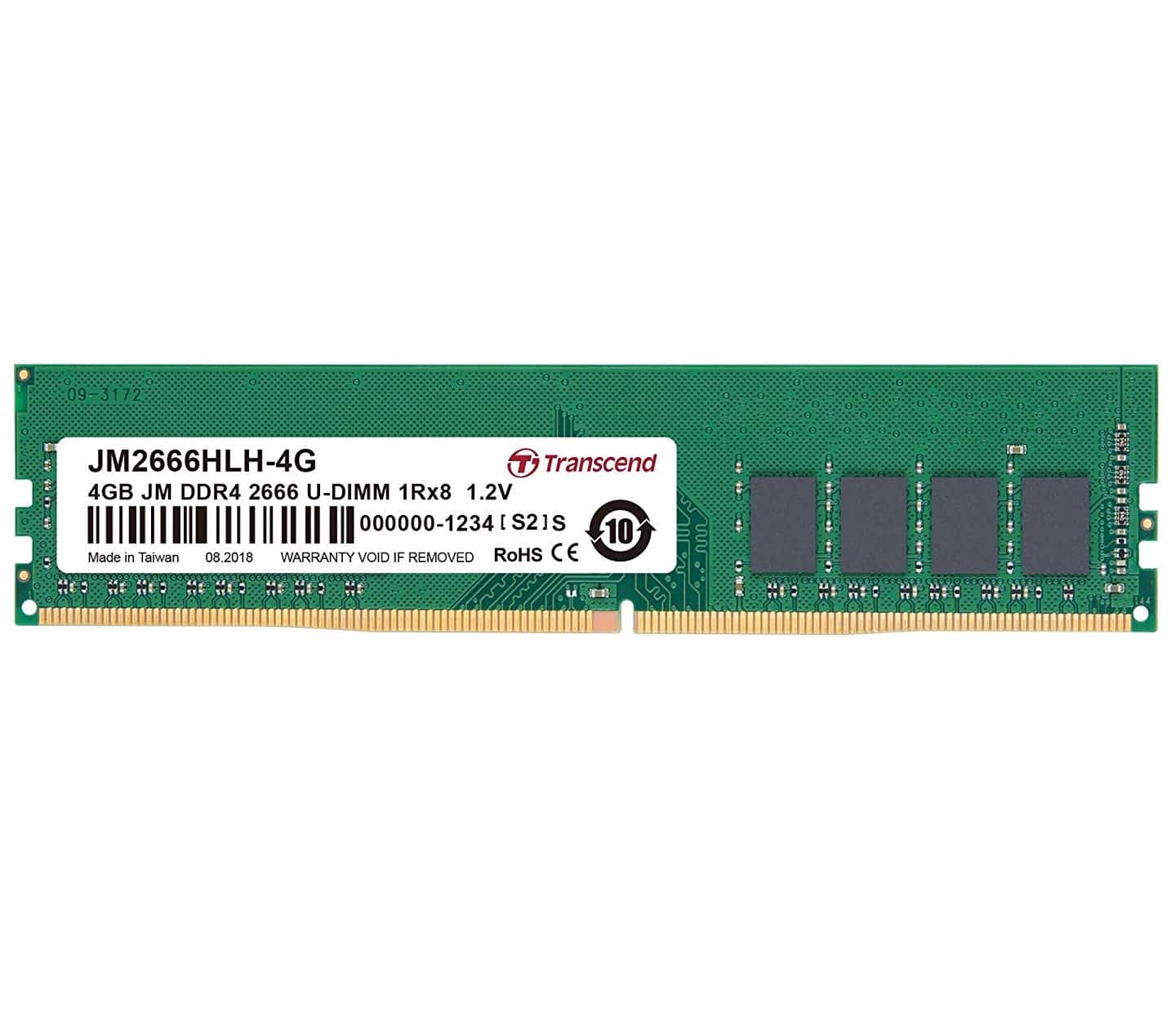 Transcend JM2666HLH-4G geheugenmodule 4 GB 1 x 4 GB DDR4 2666 MHz (JM2666HLH-4G) thumbnail