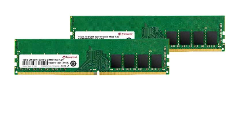 Transcend JetRam JM3200HLB-16GK geheugenmodule 16 GB 1 x 8 GB DDR4 3200 MHz (JM3200HLB-16GK) thumbnail