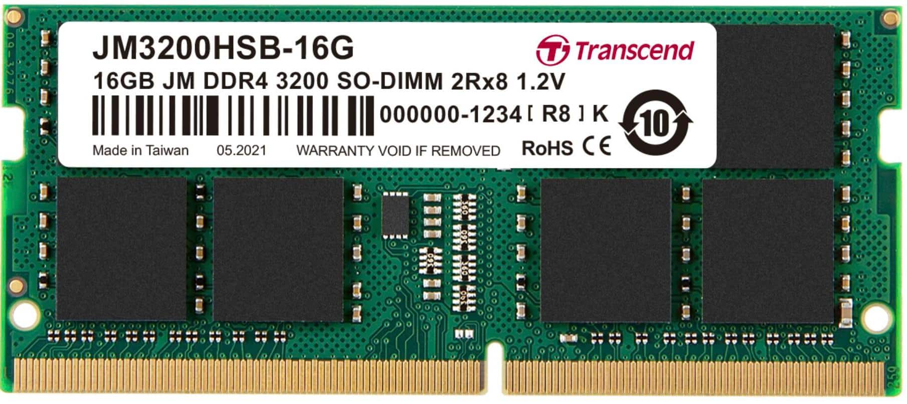 Transcend JetRam JM3200HSB-16G geheugenmodule 16 GB DDR4 3200 MHz (JM3200HSB-16G) thumbnail
