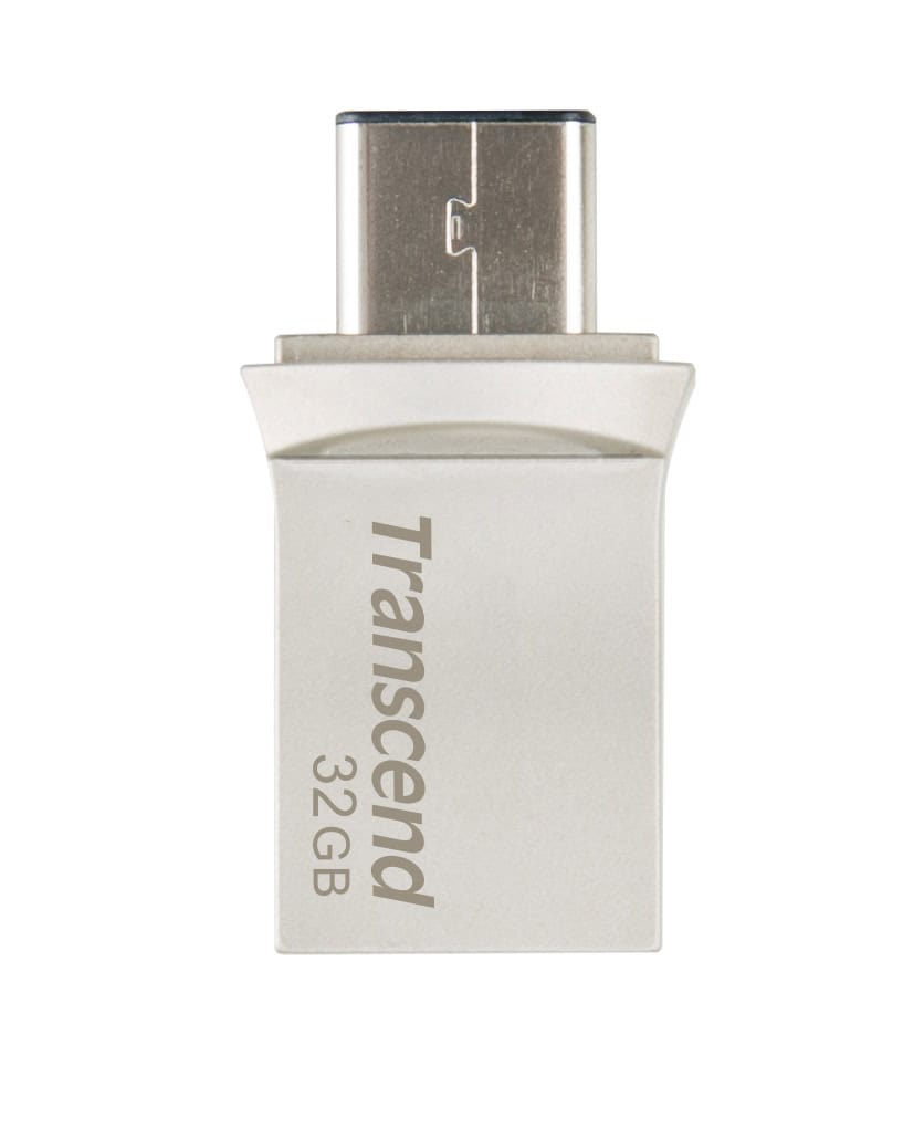 Transcend JetFlash 890 32GB USB flash drive USB Type-A / USB Type-C 3.2 Gen 1 (3.1 Gen 1) Zwart, Zilver (TS32GJF890S) thumbnail