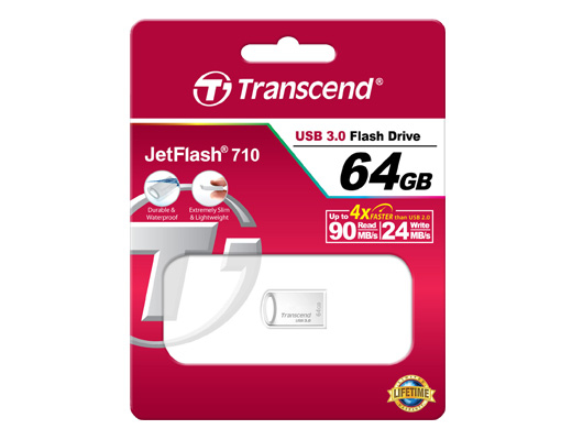 Transcend JetFlash 710S 64GB USB flash drive USB Type-A 3.2 Gen 1 (3.1 Gen 1) Zilver (TS64GJF710S) thumbnail