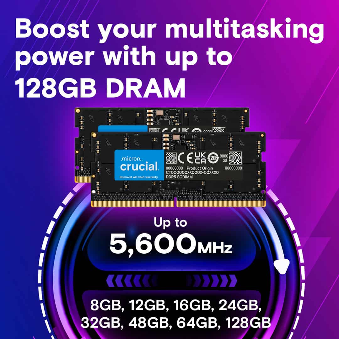 Micron Crucial - DDR5 - sada - 48 GB: 2 x 24 GB - SO-DIMM 262 pinù - 5600 MHz / PC5-44800 - CL46 (CT2K24G56C46S5) thumbnail