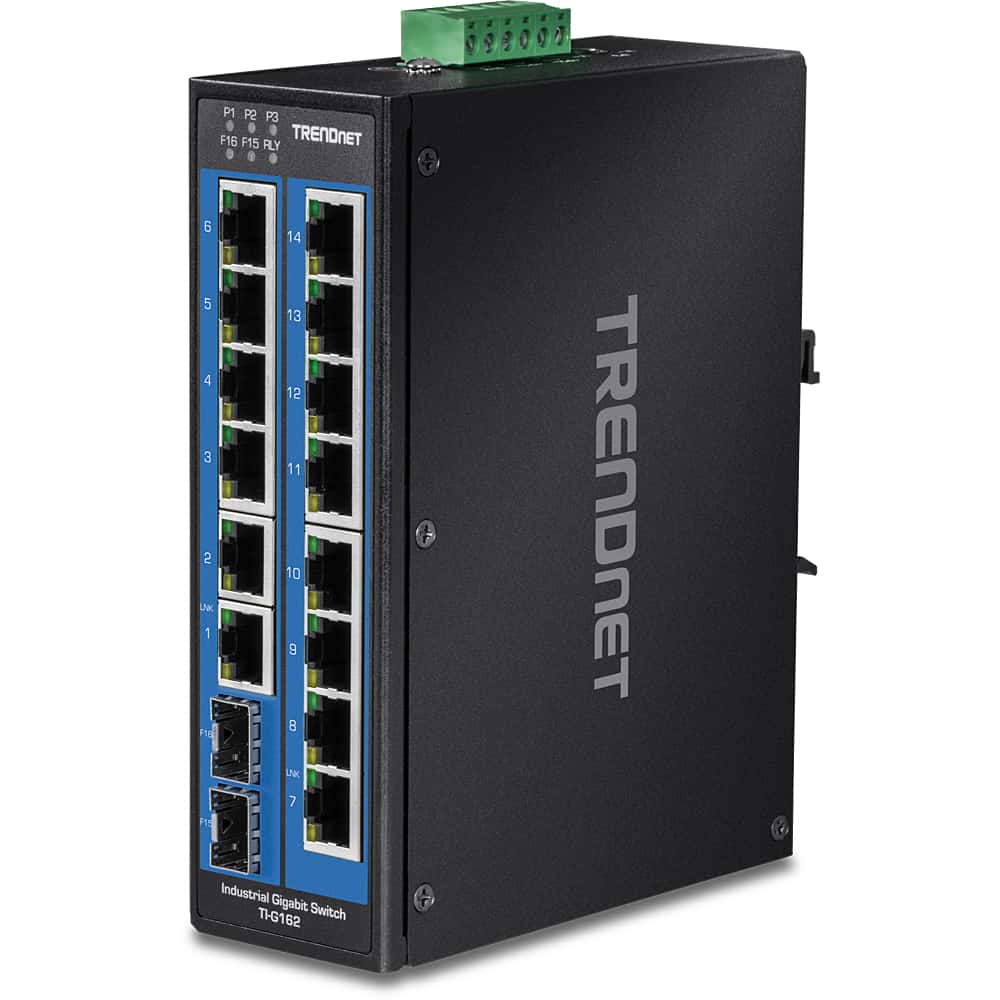 Trendnet TI-G162 netwerk-switch Gigabit Ethernet (10/100/1000) Zwart (TI-G162) thumbnail